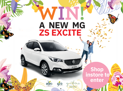 Win an MG ZS Excite in White with Eden Gardens Macquarie Park & GRO Urban Oasis!